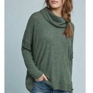 Anthropologie Postmark Women's Green Cowl Neck Sweater Soft Knit - Size S